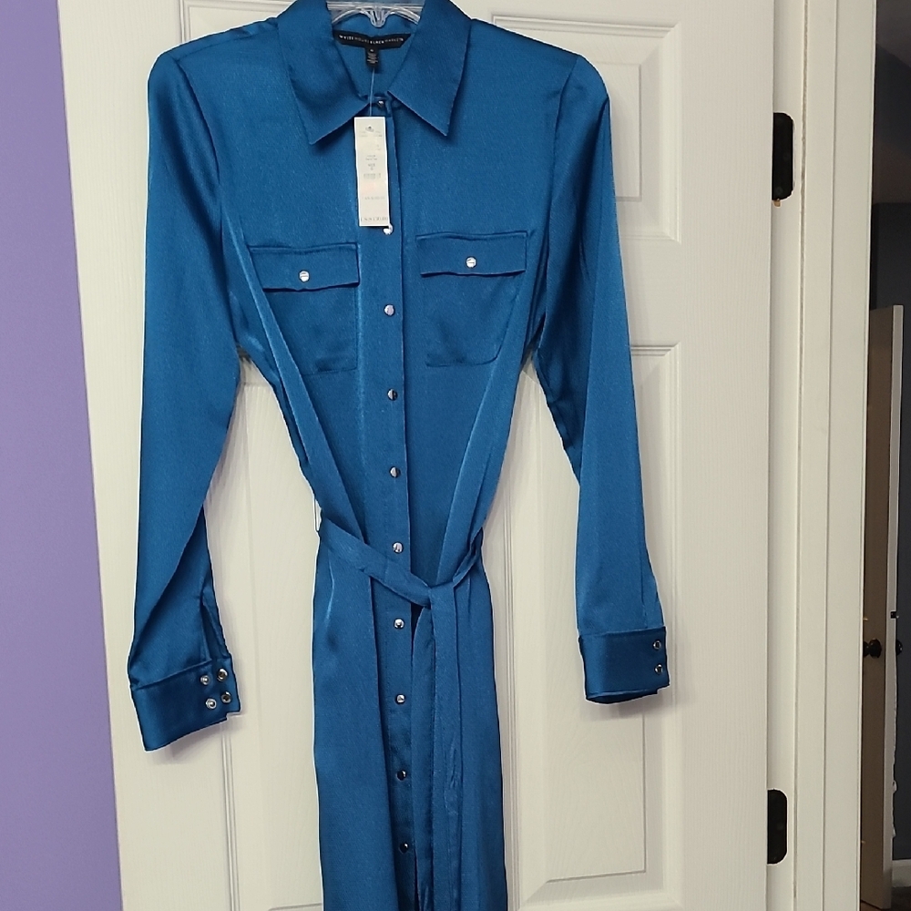 Elegant Blue Shirt Dress